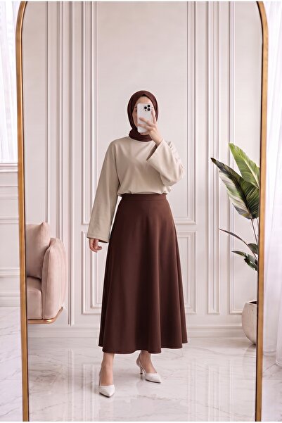 MİHRA STORE Nazgül Wide Sleeve Loose Blouse-Ss13072 Stone