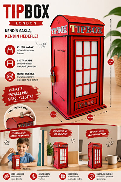 MEZORA Tip Box Bahşiş Kutusu Ve Kumbara Sandık Tipi Tipbox