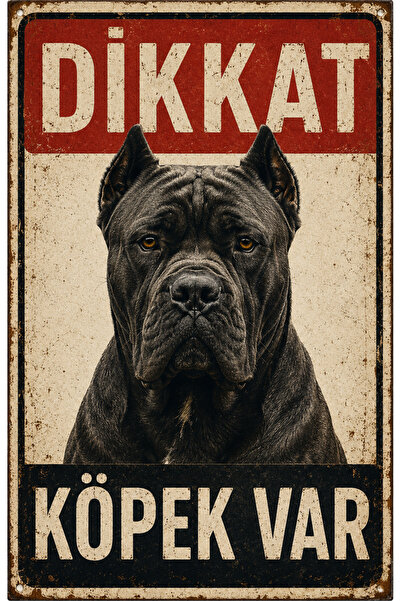 Lucena Retro Caution Dog Present - Cane Corso Metal Warning Sign Decorative D...