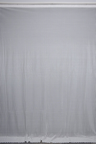 AKÇA TEKSTİL Makarna Kdk Model Cream Color Tek Kanat Ready-Made Pleated Backg...