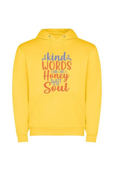 iLovePrints Soul's Honeyed Kindness Φούτερ με κουκούλα σε χρώμα Κίτρινο