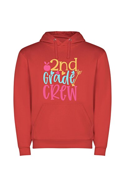 iLovePrints Professional Grade 2nd Crew Φούτερ με κουκούλα σε χρώμα Κόκκινο