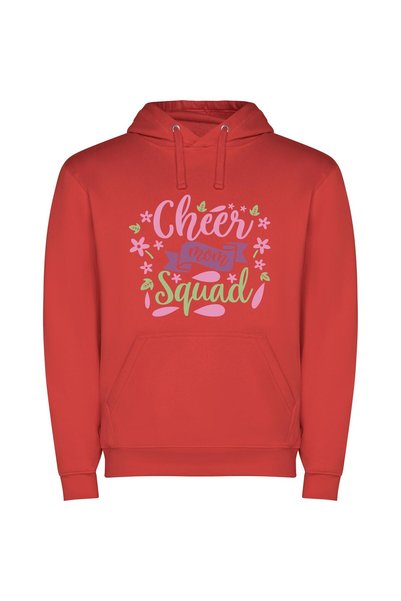 iLovePrints Cheerful Blossom Squad Φούτερ με κουκούλα σε χρώμα Κόκκινο