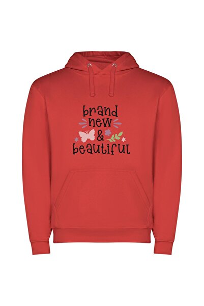 iLovePrints New & Stunning Design Φούτερ με κουκούλα σε χρώμα Κόκκινο