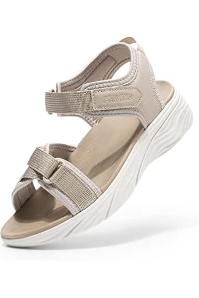 FitVille Women's Sandals Wide Outdoor Wedge Sandal Lightweight Adjustable Wal...