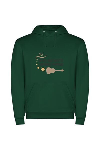 iLovePrints Fame in Fashion: Cowboy Chic Φούτερ με κουκούλα σε χρώμα Πράσινο