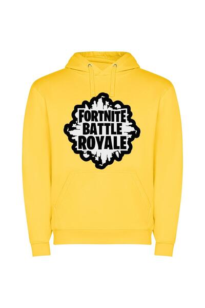 iLovePrints Fortnite Noir-Inspired Emblem Φούτερ με κουκούλα σε χρώμα Κίτρινο