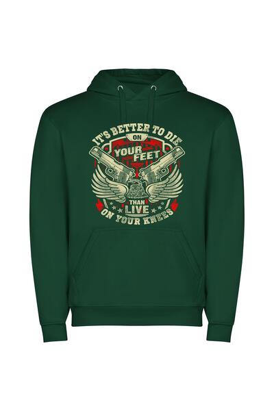iLovePrints Defiant Freedom: Detailed Militia Φούτερ με κουκούλα σε χρώμα Πρά...