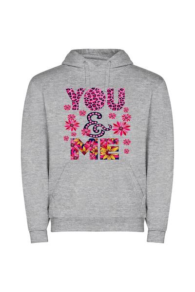 iLovePrints Floral Adobe Affair Φούτερ με κουκούλα σε χρώμα Γκρι