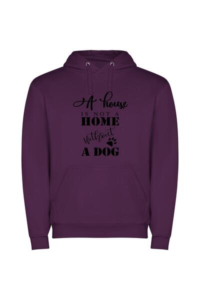 iLovePrints Dog's Haven: House, Home Φούτερ με κουκούλα σε χρώμα Μωβ