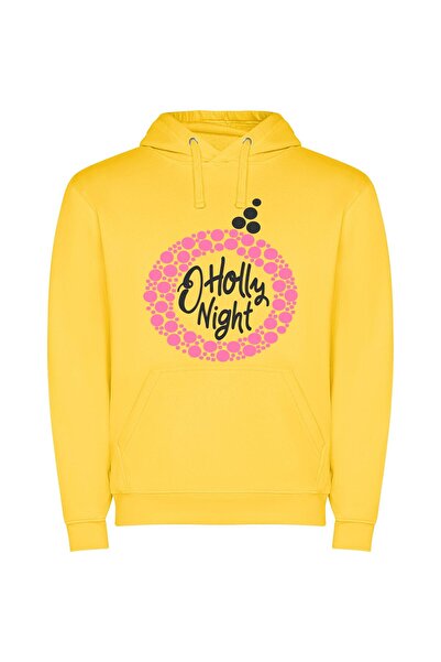 iLovePrints Neon Night's Holy Glow Φούτερ με κουκούλα σε χρώμα Κίτρινο