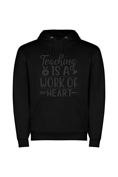 iLovePrints Heart Art: School's Soul Φούτερ με κουκούλα σε χρώμα Μαύρο