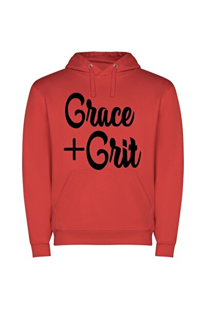 iLovePrints Graceful Grime & Grit Φούτερ με κουκούλα σε χρώμα Κόκκινο