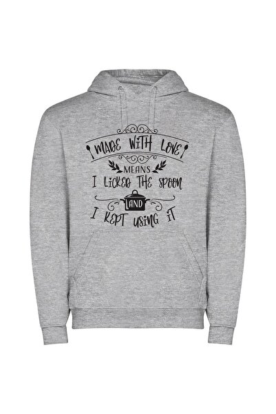 iLovePrints Flavorful Monochrome Wisdom Φούτερ με κουκούλα σε χρώμα Γκρι