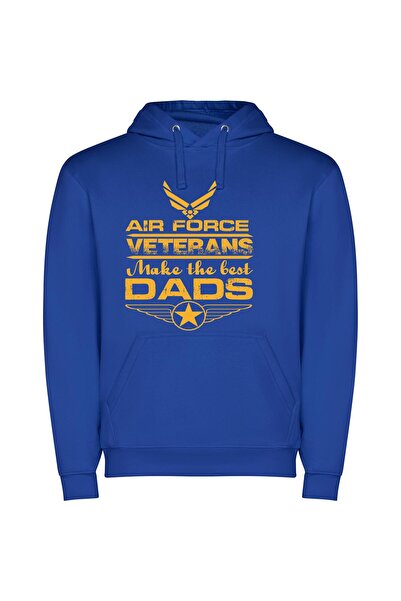 iLovePrints Proud Air Force Dads Φούτερ με κουκούλα σε χρώμα Μπλε
