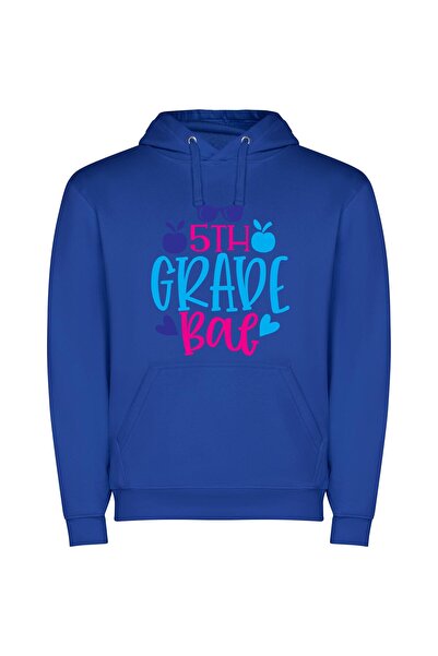 iLovePrints Glamorous 5th Grade Hangout Φούτερ με κουκούλα σε χρώμα Μπλε