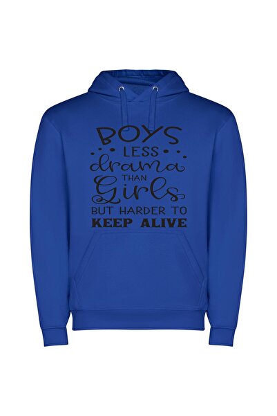 iLovePrints Drama & Survival: Boys Φούτερ με κουκούλα σε χρώμα Μπλε