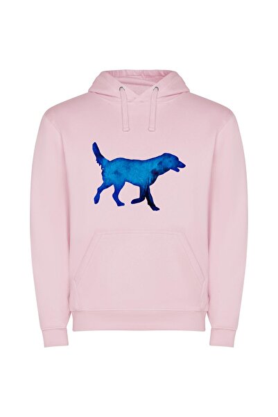 iLovePrints Digital Blue Animal Elegance Φούτερ με κουκούλα σε χρώμα Ροζ