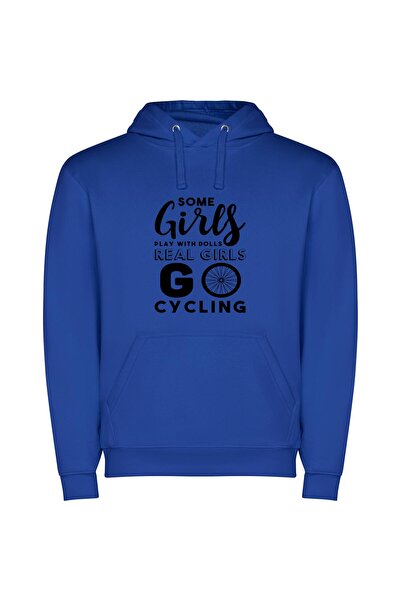 iLovePrints Girls on Wheels Φούτερ με κουκούλα σε χρώμα Μπλε