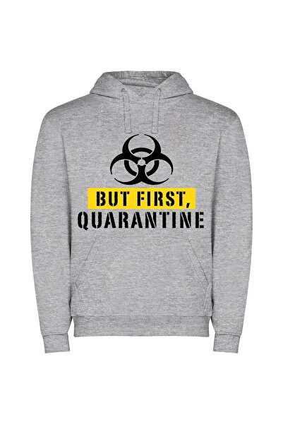 iLovePrints Biohazard Portrait Perplexes Φούτερ με κουκούλα σε χρώμα Γκρι