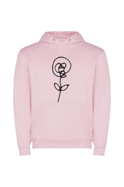 iLovePrints Whimsical Line Blossom Φούτερ με κουκούλα σε χρώμα Ροζ