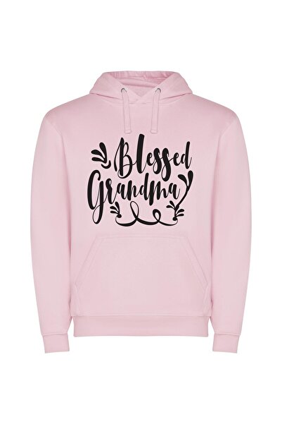iLovePrints Graceful Grandma's Blessed Sign Φούτερ με κουκούλα σε χρώμα Ροζ