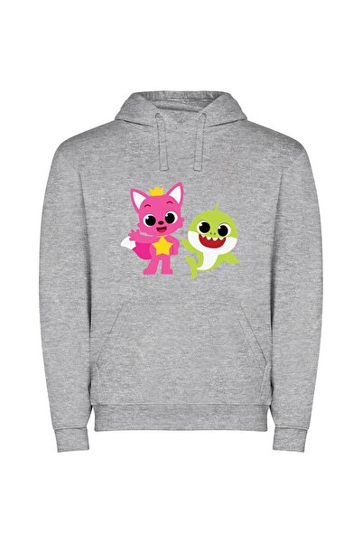 iLovePrints Furry Friends Unite! Φούτερ με κουκούλα σε χρώμα Γκρι