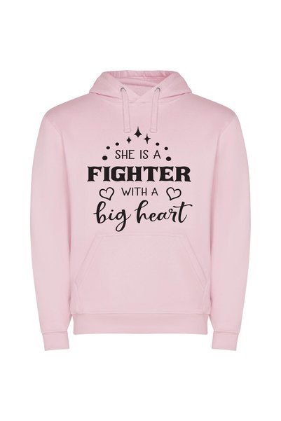 iLovePrints Brave Heart Fighter Φούτερ με κουκούλα σε χρώμα Ροζ