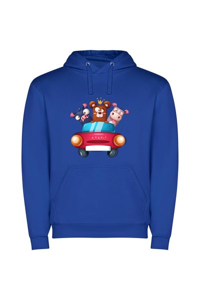 iLovePrints Whimsical Car Creature: HD Funny Mascot Φούτερ με κουκούλα σε χρώ...