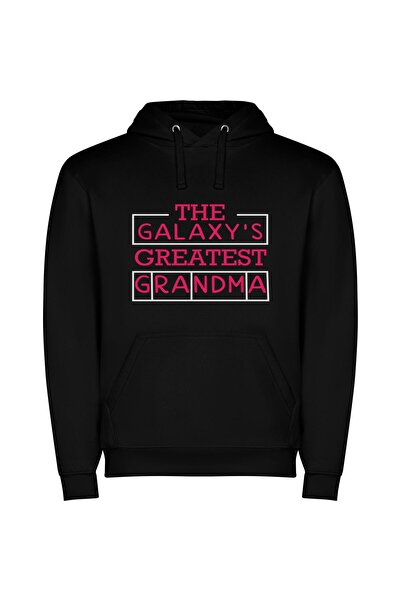 iLovePrints Galactic Grandma's Grandeur Φούτερ με κουκούλα σε χρώμα Μαύρο