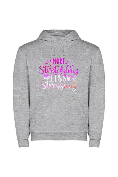 iLovePrints Serenity in Stretching Φούτερ με κουκούλα σε χρώμα Γκρι