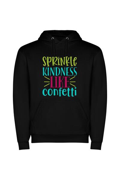 iLovePrints Kindness Sprinkle: Rain of Confetti Φούτερ με κουκούλα σε χρώμα Μ...