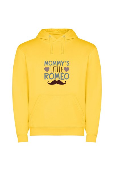 iLovePrints Moustache Romeo: Cutie's Charm Φούτερ με κουκούλα σε χρώμα Κίτρινο