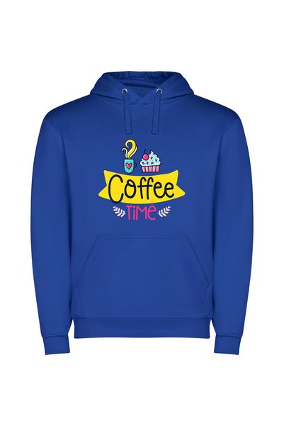 iLovePrints Cupcake Delights and Coffee Φούτερ με κουκούλα σε χρώμα Μπλε