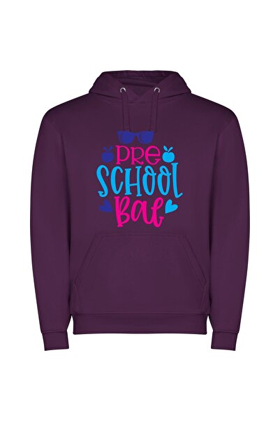 iLovePrints Sunglasses on School Bag Φούτερ με κουκούλα σε χρώμα Μωβ