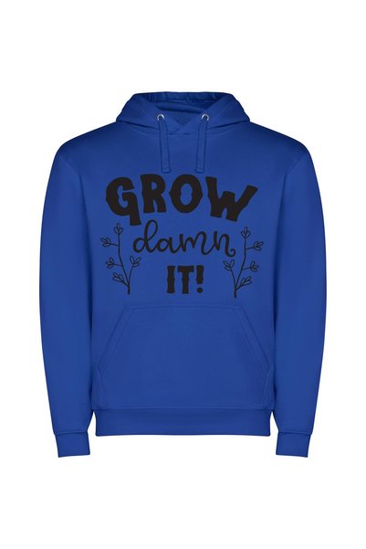 iLovePrints Bold Hand-Drawn Growth Φούτερ με κουκούλα σε χρώμα Μπλε