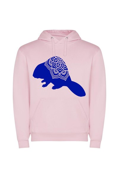 iLovePrints Cerulean Folklore Silhouette Φούτερ με κουκούλα σε χρώμα Ροζ