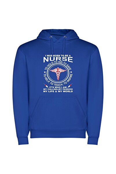 iLovePrints Pristine Medical Caduceus Φούτερ με κουκούλα σε χρώμα Μπλε