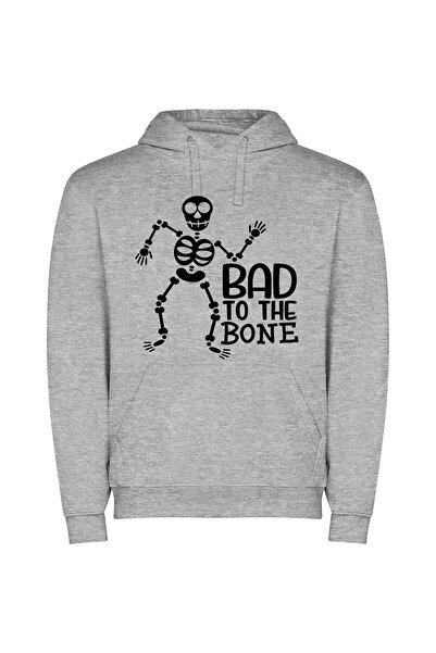 iLovePrints Glam Bone Collection Φούτερ με κουκούλα σε χρώμα Γκρι