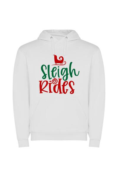 iLovePrints Merry Sleigh inspired elegance Φούτερ με κουκούλα σε χρώμα Λευκό