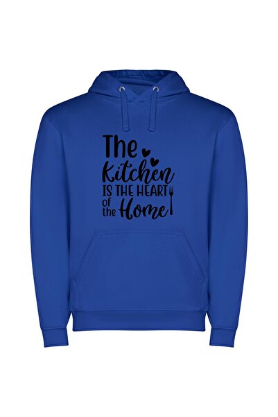 iLovePrints Heart of Home Cuisine Φούτερ με κουκούλα σε χρώμα Μπλε
