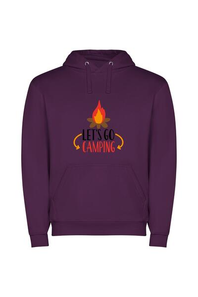 iLovePrints Fireside Camp Escapade Φούτερ με κουκούλα σε χρώμα Μωβ
