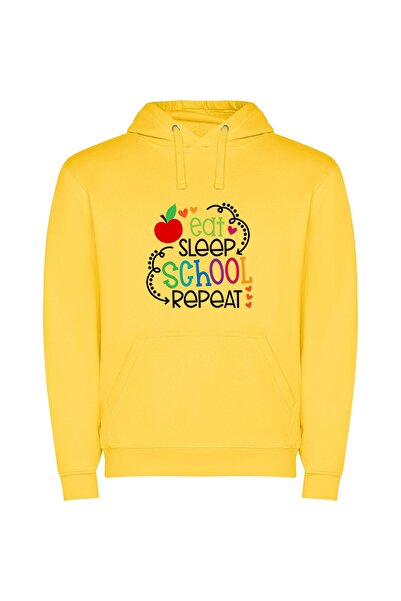 iLovePrints Schoolhouse Desert Dreams Φούτερ με κουκούλα σε χρώμα Κίτρινο