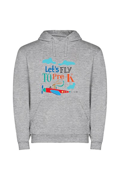 iLovePrints Colorful Pre-K Adventure Φούτερ με κουκούλα σε χρώμα Γκρι