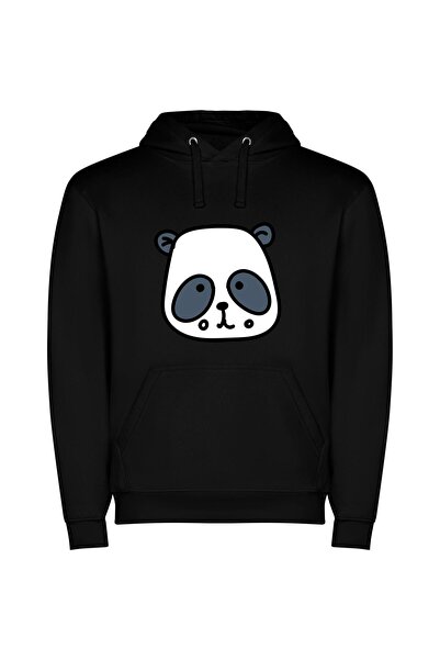 iLovePrints Panda Perfection! Φούτερ με κουκούλα σε χρώμα Μαύρο
