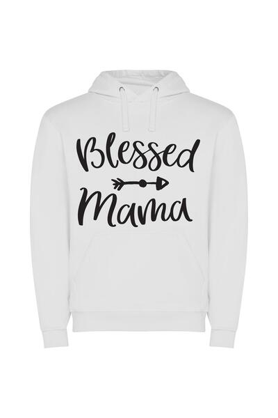 iLovePrints Blessed Mama's Sacred SVG Φούτερ με κουκούλα σε χρώμα Λευκό
