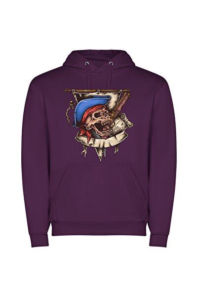 iLovePrints Pirates Unleashed: Illustrated Skulls Φούτερ με κουκούλα σε χρώμα...