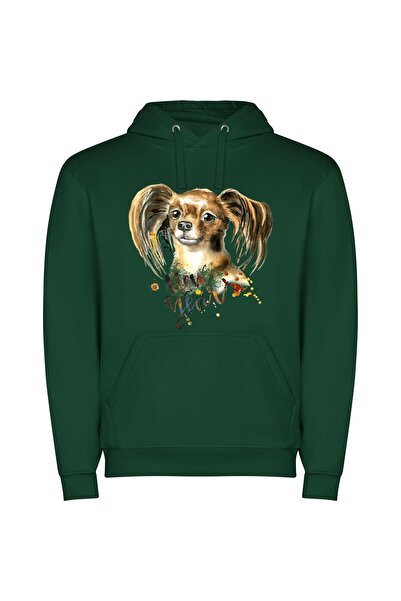 iLovePrints Dazzling Digital Doggie Delight Φούτερ με κουκούλα σε χρώμα Πράσινο