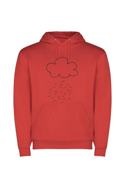 iLovePrints Torrential Rainstorm Envelopes Φούτερ με κουκούλα σε χρώμα Κόκκινο