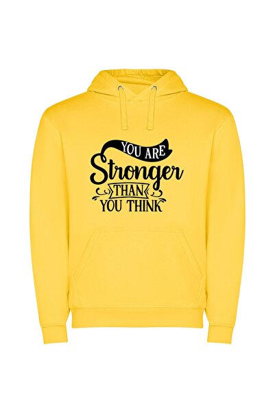 iLovePrints Unleash Inner Strength Φούτερ με κουκούλα σε χρώμα Κίτρινο